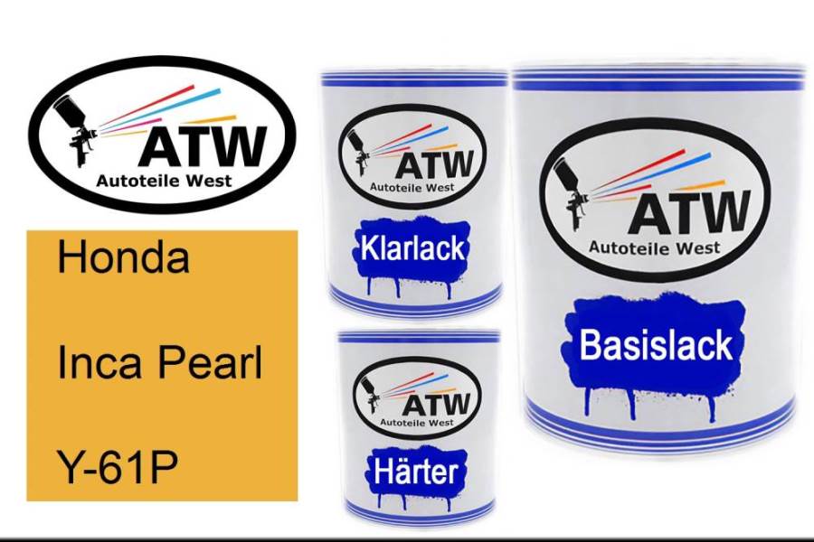 Honda, Inca Pearl, Y-61P: 1L Lackdose + 1L Klarlack + 500ml Härter - Set, von ATW Autoteile West.